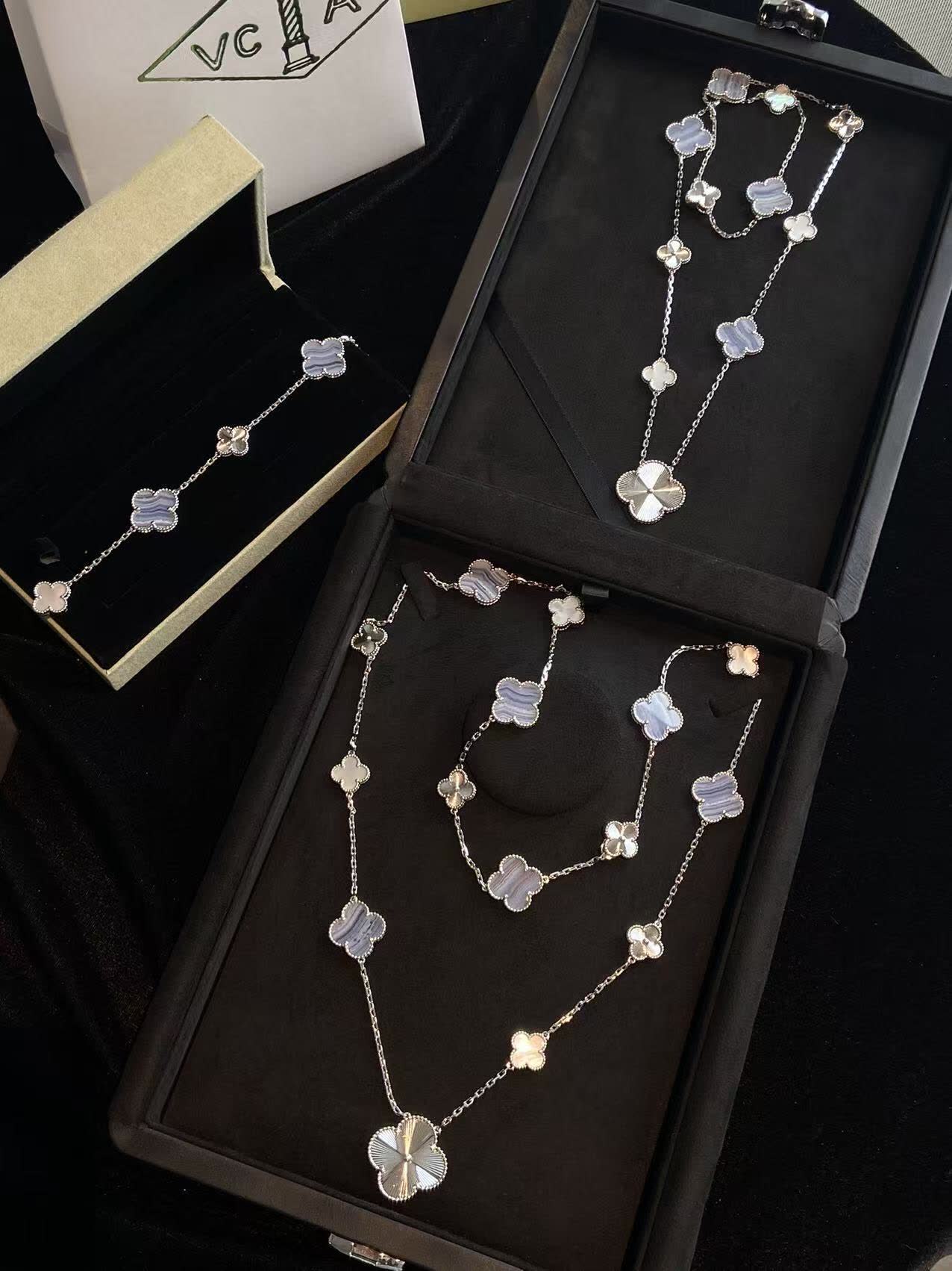 Van Cleef & Arpels Alhambra Gold and Opal Necklace